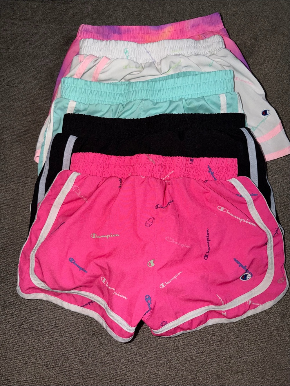 Lot of 5 Girls Athletic Shorts Sz M & L Champion / All in Motion